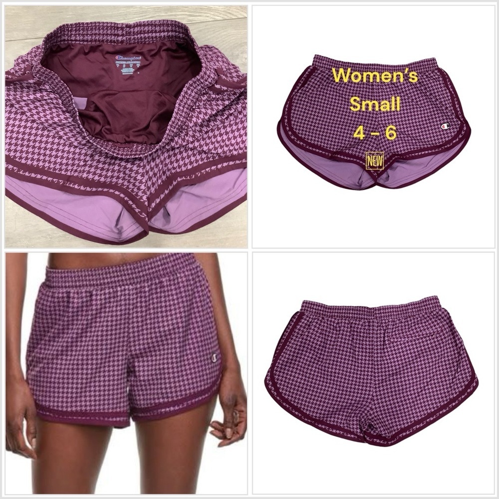 Women's Champion Small 4 - 6 Shorts Houndstooth Activewear Athletic Active New